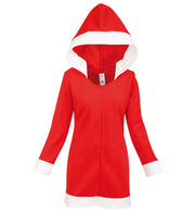 narrenwelt Kostüm Nikoline Miss Santa Damen Kleid mit Kapuze Gr. 38-42