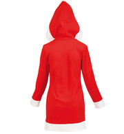 narrenwelt Kostüm Nikoline Miss Santa Damen Kleid mit Kapuze Gr. 38-42