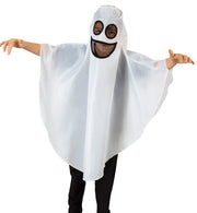narrenwelt Kinder-Geisterkostüm Spucky Schlossgespenst Poncho Umhang Geist mit Kapuze Überwurf  Halloween (Kopie)