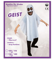 narrenwelt Kinder-Geisterkostüm Spucky Schlossgespenst Poncho Umhang Geist mit Kapuze Überwurf  Halloween (Kopie)