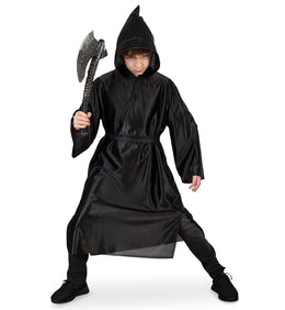 narrenwelt Kostüm Black Reaper Henker Sensemann Gr 128/140 PB Kutte mit Kapuze + Gürtel Halloween Fasching