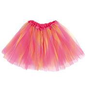 narrenwelt Tüllrock in Pink-Bunt – Tutu Prinzessin Gr. 116 Fee Elfe Königin Rock Mädchen Party Karneval