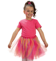 narrenwelt Tüllrock in Pink-Bunt – Tutu Prinzessin Gr. 116 Fee Elfe Königin Rock Mädchen Party Karneval