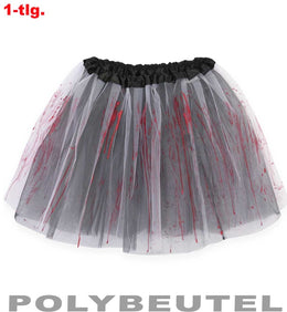 narrenwelt  Tüllrock – Halloween Schwarz-Weiß mit Kunstblut – Düsterer Horror-Tutu Tütü Erwachsene Gothic Motto Cosplay (Kopie)