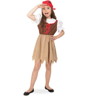 narrenwelt See-Piratin Pirat Piratenkostüm 128 - 140 Kinder Piratin Kleid 1tlg