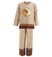 narrenwelt Indianer ANOKI 2tlg. Oberteil + Hose Indianer-Junge Fasching Kinder-Kostüm Anzug mit Aufdruck