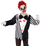 narrenwelt Kostüm Horror Clown Oberteil Horrorclownoberteil Halloween Kinderkostüm Horrorclown Unisex Gr. 140 - 164