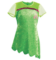 narrenwelt Fee Elfe Lilyane 104 - 128 Mädchen Kleid grün Pannesamt Kinder-Kostüm Fasching