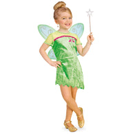 narrenwelt Fee Elfe Lilyane 104 - 128 Mädchen Kleid grün Pannesamt Kinder-Kostüm Fasching