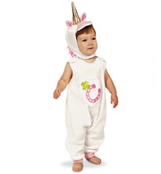 narrenwelt Einhorn Baby Kostüm weiß - rosa 1 TLG Overall mit Mütze Haube Gr 92
