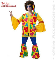 narrenwelt Kostüm Hippie Flower Power 3tlg mit Stirnband Unisex 
 Damen und Herren Unisex M + XL