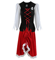 narrenwelt Kostüm  Piratenlady Piratin 2 tlg. Oberteil mit angenähtem Blusenärmel und Rock Größe: 36 - 42