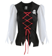 narrenwelt Kostüm  Piratenlady Piratin 2 tlg. Oberteil mit angenähtem Blusenärmel und Rock Größe: 36 - 42