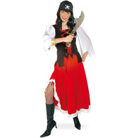 narrenwelt Kostüm  Piratenlady Piratin 2 tlg. Oberteil mit angenähtem Blusenärmel und Rock Größe: 36 - 42