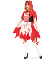 narrenwelt Kostüm Rotkäppchen Damen Kleid mit Kapuze Halloween Event Party Fasching