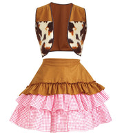 narrenwelt Kostüm Cowgirl 2tlg Weste, Rock + Tuch Größe 34-38