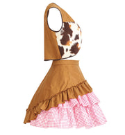 narrenwelt Kostüm Cowgirl 2tlg Weste, Rock + Tuch Größe 34-38