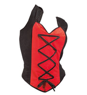 narrenwelt Kostüm Top Mana schwarz/rot Damen Gothic Bluse Halloween Fasching