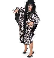 narrenwelt Kaftan Voodoo Spirit Halloween Geist Hexe Zauberin Magier Überwurf 1tlg schwarz/Weiss Einheitsgroesse Unisex