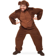 narrenwelt Kostüm Affe Overall mit Kapuze in Gr. M & XL  Unisex Tier Overall Fasching Motto Party Event Cosplay