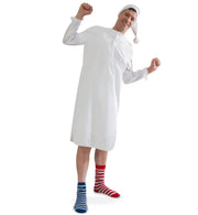 narrenwelt Nachthemd Schlafkappe mit Bommelmütze Damen Herren  UNISEX  Größe: S