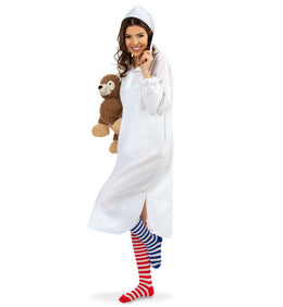 narrenwelt Nachthemd Schlafkappe mit Bommelmütze Damen Herren  UNISEX  Größe: S - XXL