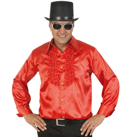 narrenwelt Rüschenhemd rot Rueschenhemd Schlager Schlagerhemd Unisex M - XL Motto Party