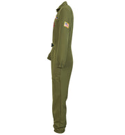 narrenwelt Kostüm Kampfpilot Overall grün Militär Pilot Flieger-Uniform M - XL