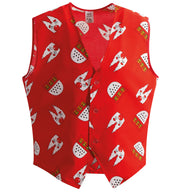 narrenwelt Kostüm Weste rot/weiß Herren Größe 48-58 Oberteil Köln  Karneval Motto Party