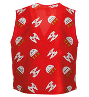 narrenwelt Kostüm Weste rot/weiß Herren Größe 48-58 Oberteil Köln  Karneval Motto Party