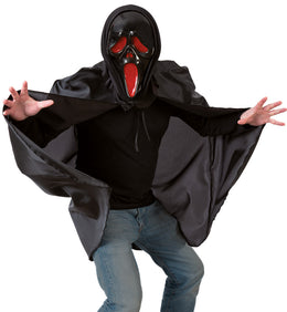 narrenwelt Kostüm Cape Noir Umhang Damen HerrenHalloween Fasching Einheitsgröße