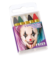 narrenwelt Schminke HALLOWEEN - STIFTE 5er Box Schminkstifte 5 Schminkstifte für Halloween, Party, Karneval Horror Fasching Karneval