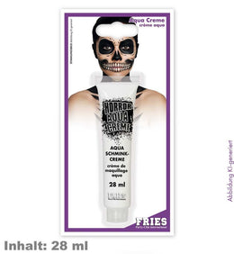 narrenwelt  Aqua Schmink Horror Aqua Creme Weiß (28 ml) – Professionelle Aqua Schmink-Creme Face-Art Halloween Cosplay