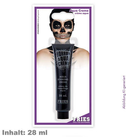 narrenwelt  Aqua Schmink Horror Aqua Creme schwarz(28 ml) – Professionelle Aqua Schmink-Creme Face-Art Halloween Cosplay
