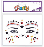 narrenwelt Face Jewels Fan GERMANY Gesichts-Steinchen Schmucksteine selbstklebend Make up Festival Event Accessoire