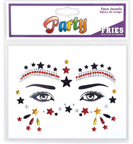 narrenwelt Face Jewels Fan GERMANY Gesichts-Steinchen Schmucksteine selbstklebend Make up Festival Event Accessoire