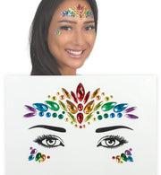 narrenwelt Face Jewels Regenbogen selbstklebende Gesichtssteine Schmucksteine Make up Event Festival Rave Gesichtsdeko Glitzersteine Halloween Motto Party Accessoire