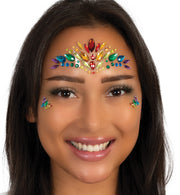 narrenwelt Face Jewels Regenbogen selbstklebende Gesichtssteine Schmucksteine Make up Event Festival Rave Gesichtsdeko Glitzersteine Halloween Motto Party Accessoire