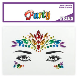 narrenwelt Face Jewels Regenbogen selbstklebende Gesichtssteine Schmucksteine Make up Event Festival Rave Gesichtsdeko Glitzersteine Halloween Motto Party Accessoire