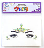 narrenwelt Face Jewels 2 sortierte Styles selbstklebende Gesichtssteine Schmucksteine Make up Event Festival Rave Gesichtsdeko Glitzersteine Halloween Motto Party Accessoire