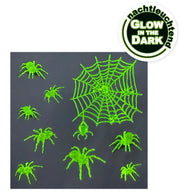 narrenwelt  Spinnen - Tattoo Set GID nachtleuchtende Tattoos 9 Teile Grusel Tattoo Halloween