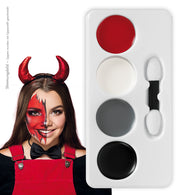 narrenwelt Schmink Set Halloween Schmink-Set „Horror Classics“ – 4 Farben & Applikator schauriges Make-up Cosplay