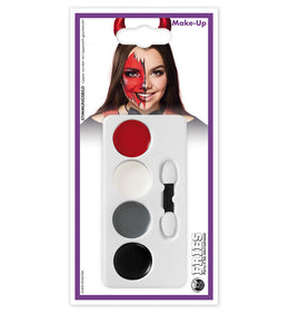 narrenwelt Schmink Set Halloween Schmink-Set „Horror Classics“ – 4 Farben & Applikator schauriges Make-up Cosplay