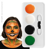 narrenwelt Schmink Set Kürbis  Halloween Make-up in 4 Farben & Applikator Cosplay