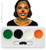 narrenwelt Schmink Set Kürbis  Halloween Make-up in 4 Farben & Applikator Cosplay