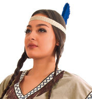 narrenwelt Indianer Stirnband mit Feder gelb Federschmuck Kinder und Erwachsene Kostüm Fasching Karneval