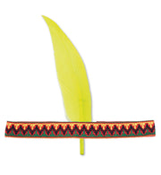narrenwelt Indianer Stirnband mit Feder Federschmuck Kinder und Erwachsene sortierte Farbe Kostüm Fasching Karneval