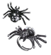 narrenwelt Ring Spinne schwarz mit Stein Teufelin Vamp Halloween Darkness Cothic Königin