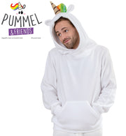 narrenwelt Kostüm Hoodie Pummeleinhorn 1-tlg. Oberteil mit Kapuze Größe L - XXL Erwachsene UNISEX