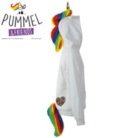 narrenwelt Kostüm Hoodie Pummeleinhorn 1-tlg. Oberteil mit Kapuze Größe L - XXL Erwachsene UNISEX